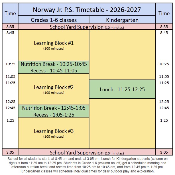 Norway 2026-27 Timetable